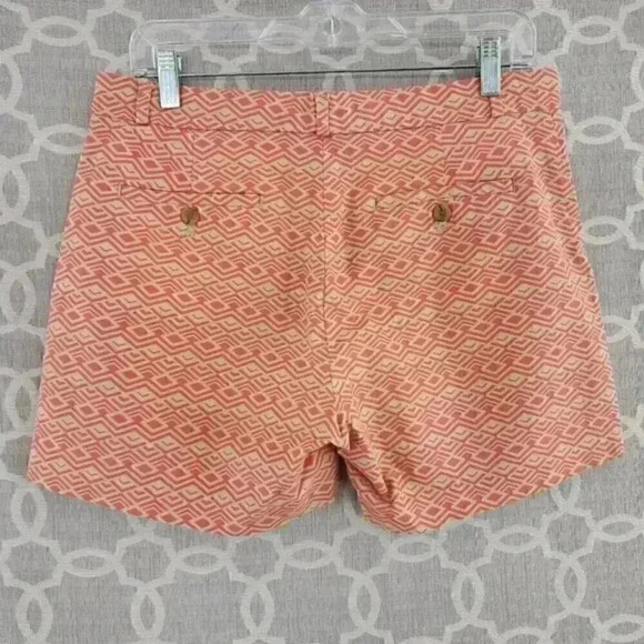 Banana Republic Geometric Print Orange/tan Shorts Women's Size 6 - Picture 2 of 6